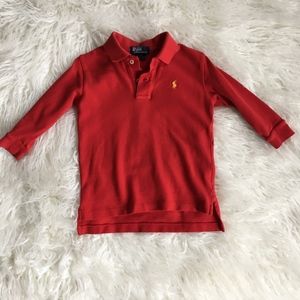 Red 3T Ralph Lauren Polo 3/4 Sleeve Shirt